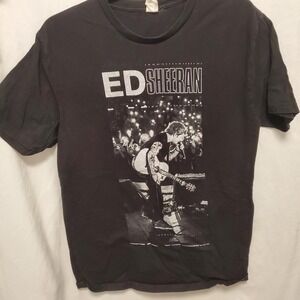 Ed Sheeran Concert Graphic T-Shirt Black Startee Mens Large Music Tour Tee